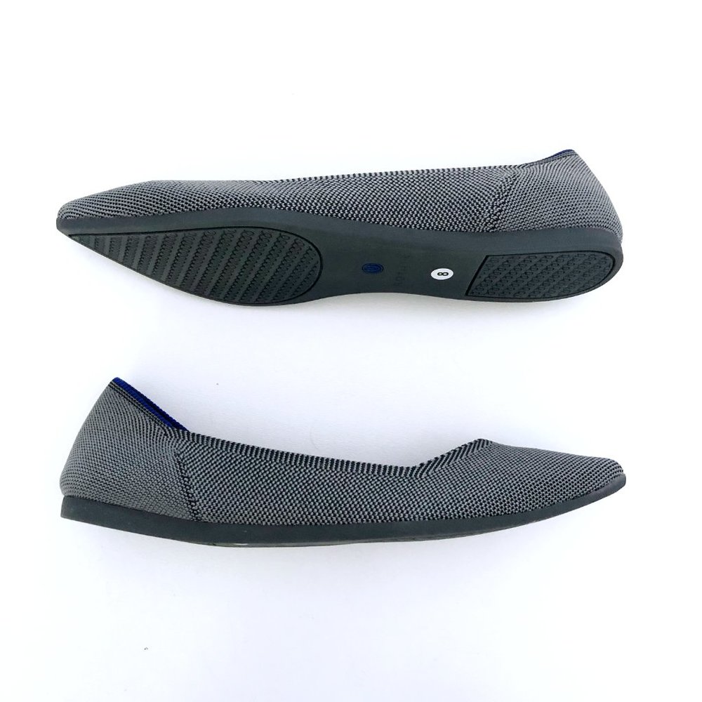 ROTHY Women's Grey Knit The Point Flats 8 - Picture 3 of 9